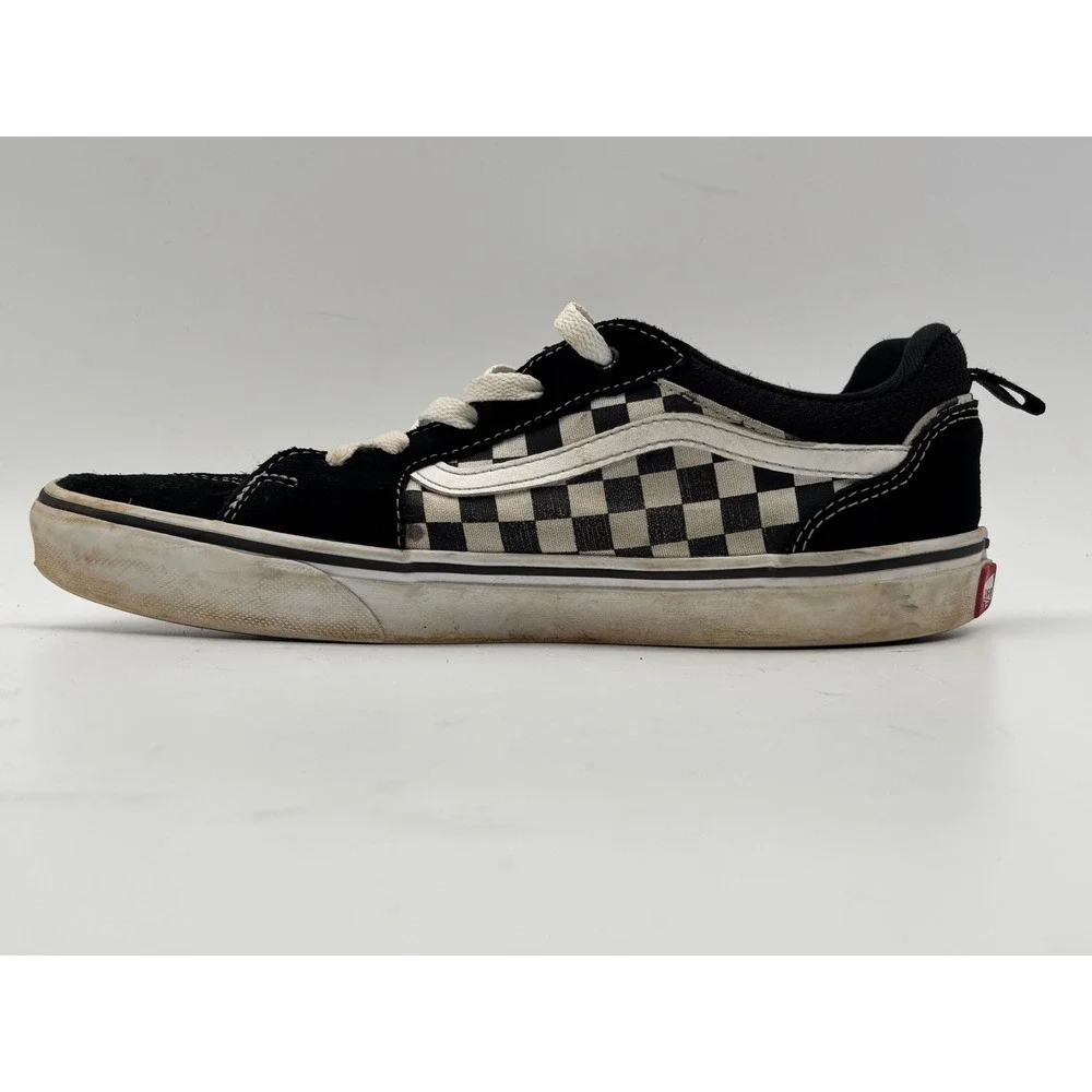 Vans Youth Size 7 Black White Checkerboard Suede Low Top Skate Sneakers Shoes
